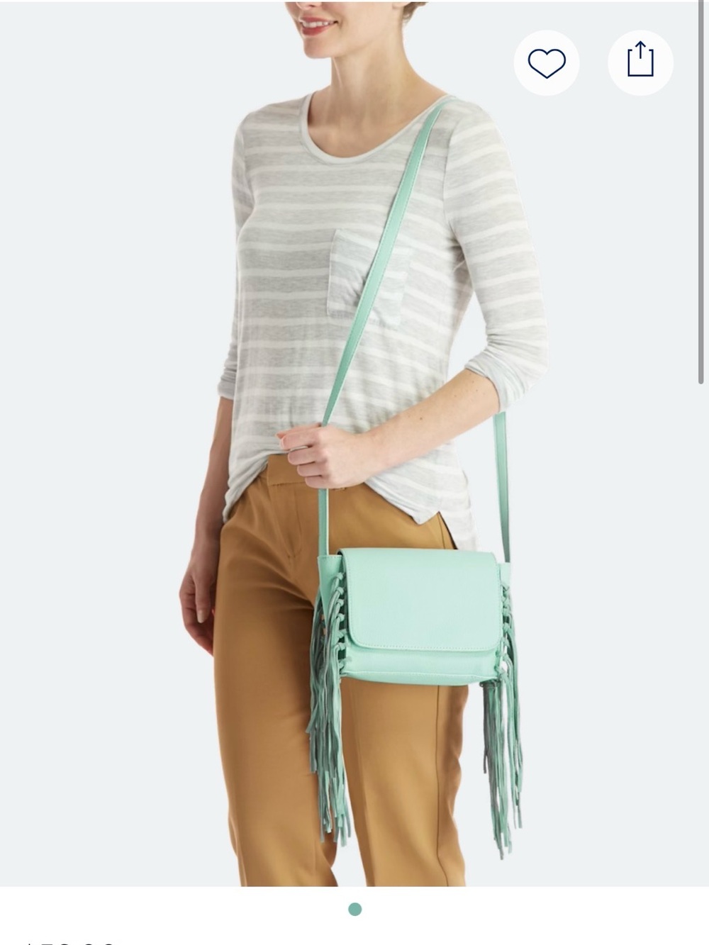 Mint Fringe Crossbody Purse - Women's Bag